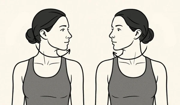 An Individual demonstrating neck Rotation exercise